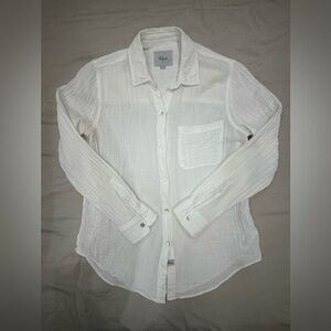 Rails Ellis White Cotton Gauze Button Down Shirt